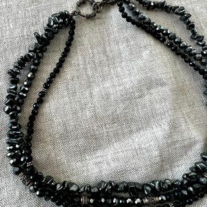 Black bead necklace